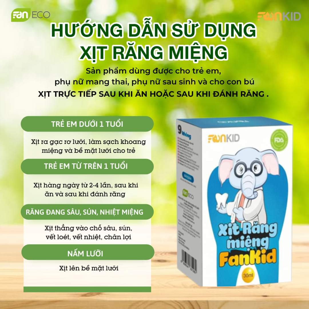 Cách dùng xịt răng miệng Fankid