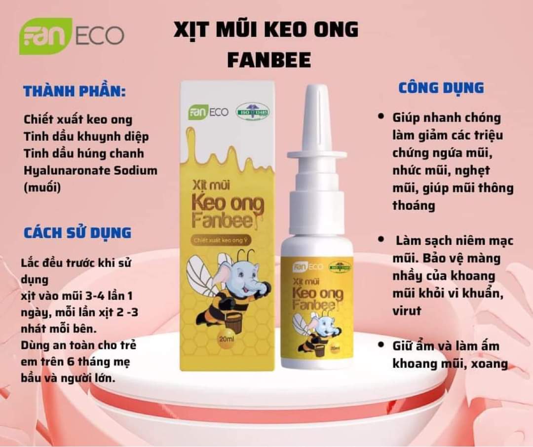 Công dụng của xịt mũi kẹo ong